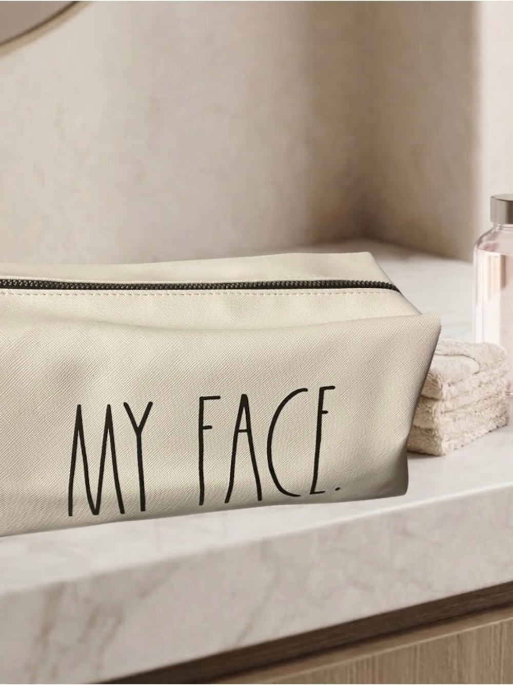 NWOT Rae Dunn My Face Large Makeup Cosmetic Travel Bag